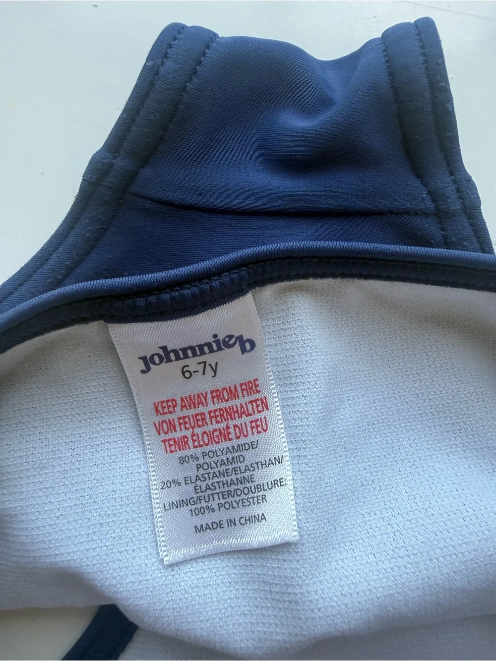 Johnnie B Navy Polka Dot Two Piece Swimsuit Size 6/7